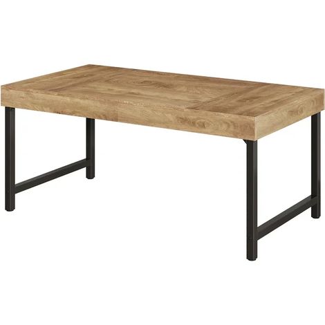 Scrivania da ufficio stile rustico 140 x 70 x 76 cm MDF e metallo nero marrone (1/5)