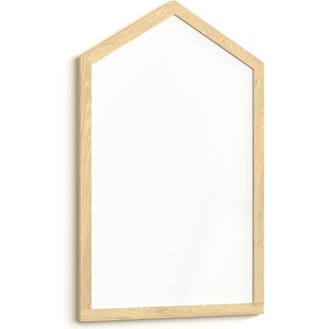 Allboards – Tableau blanc magnétique en forme de maison 90x60 cm – Tôle magnétique dégradable – Cadre en bois élégant – Fixation murale incluse