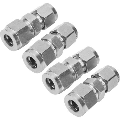 Adaptateur Double Bague en Acier Inoxydable pour Tuyaux 8mm et 10mm - Pack de 4 (1/5)