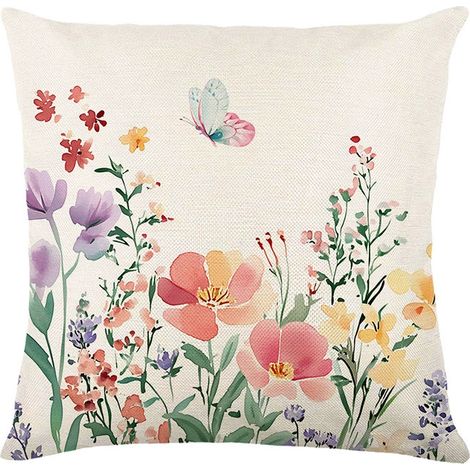4 Housses de Coussin Décoratives 45 x 45 cm, Taies de Coussin pour Intérieur et Extérieur, Housses en Tissu pour Canapé, Jardin, Terrasse et Salon (1/5)