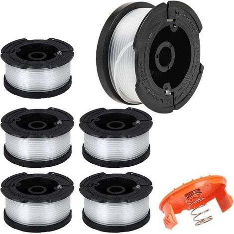 Nylon-Trimmerfaden-Ersatzteile für Black & Decker A6481 A6485 Af-100 (Fadenlänge 9,1 m, Durchmesser ⌀1,65 mm) (Black & Decker Af-100, 6 Stück) (1/4)