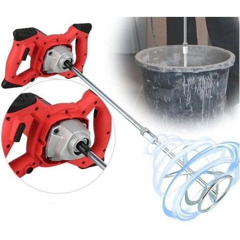 DEESSE SHOP-Mélangeur peinture 1500W 220V – 6 vitesses réglables – Double poignée ergonomique – Pour ciment, mortier et peinture (1/5)