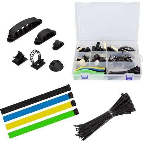 Set di gestione cavi da 8 pezzi 128 pezzi colori assortiti (1/5)