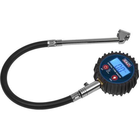 Sealey Digital Tyre Pressure Gauge with Twin Push-On Connector TST003