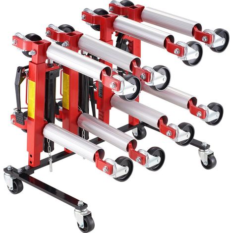 Chariot de Rangement pour Crics, Support avec Roulettes Pivotantes 360°, Organisateur de Support à Cric Hydraulique, Capacité 4 Chariots, Compatible avec la Plupart des Modèles (1/5)