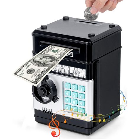 Mini tirelire électronique numérique pour les enfants de 3, 4 et 5 ans, avec pièces de monnaie pour garçons et filles. (1/5)