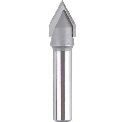 2 flûtes 60 degrés V - Diamètre de coupe : 12 mm - Tige : 8 mm - Fraise CNC - Fraise à tige pour veines, chanfreinages et rainures en V.-LIAIKI (1/5)