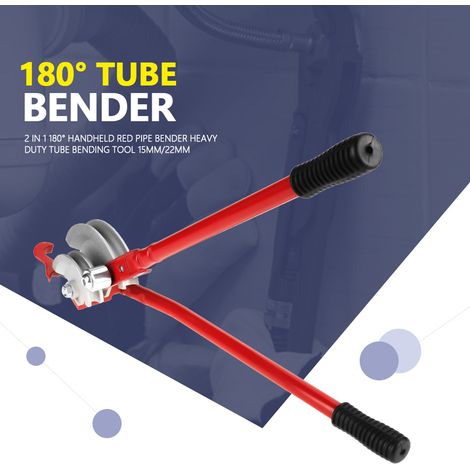 Cintreuse manuelle 2 en 1, 180°, rouge, outil robuste pour cintrer des tubes de 15 mm/22 mm de diamètre (1/5)