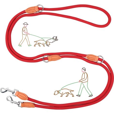 Lasso Dog Training Leash 3 m Adjustable Double Rope Lead for Small Medium Large Dogs for Training Running and Walking (1/5)