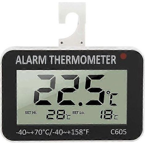 Thermomètre numérique LCD pour réfrigérateur avec alarme et sonde de température pour réfrigérateur et congélateur (1/5)