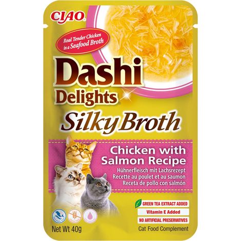 INABA CAT DASHI DELIGHTS POULET SOYEUX SAUMON 40g