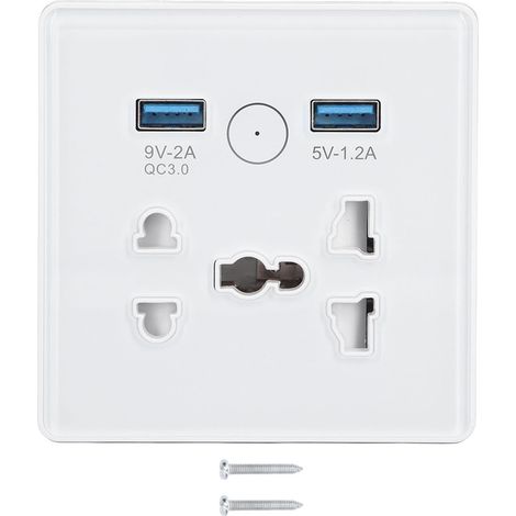 Prise intelligente avec charge rapide USB, télécommande sécurisée, minuterie, AC100240V (1/5)