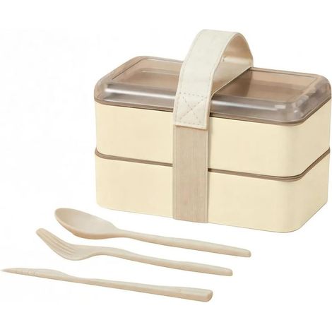 Boîte à bento portable, étanche, compartiments séparés et (1/5)