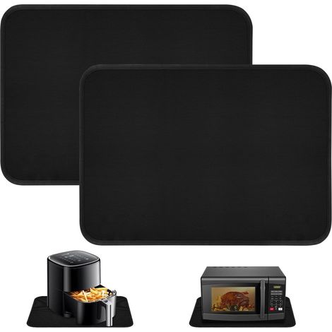 Lot de 2 tapis de cuisine en silicone résistant à la chaleur imperméable antisaleté antidérapant pour friteuse à air machine à café micro ondes 60 x 40 cm