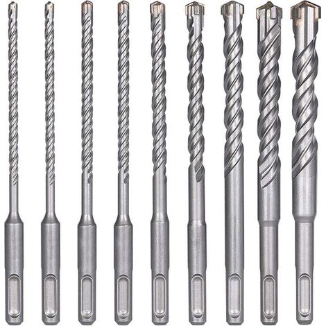 9-teiliges Betonbohrer-Set SDS-Plus-Bohrer 5 16 x 160 mm Hochwertig und langlebig Geeignet für Schlagbohrmaschinen 7 verschiedene Durchmesser für (1/5)