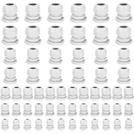 60pcs Waterproof Cable Glands M12 M16 M20 M25 M32, Rubber Cable Glands IP68 Adjustable Cable Glands, Nylon Plastic Adjustable Lock Nuts for Home/Garden/Outdoor Lighting Cable (1/5)