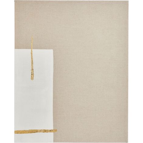 Cuadro decorativo pintado a mano sobre lino con relieve de escayola (80x100 cm) Mivara SKLUM             
