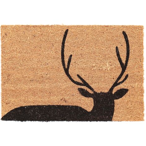 Paillasson en fibres de coco - L 40 x l 60 cm - Cerf - Livraison gratuite (1/4)