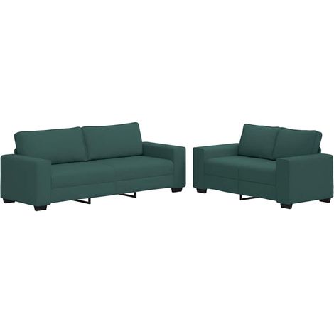 Maison Exclusive - Set di Divani 2 pz con Cuscini Verde scuro in Tessuto