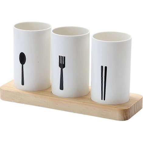Étagères de rangement en bois, porte-couverts, égouttoir à couverts, égouttoir de cuisine, porte-ustensiles (1/5)