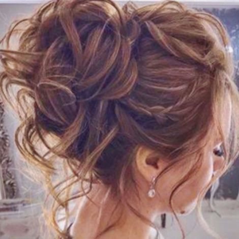 EBTOOLS Postiche chignon désordonné Messy Bun postiche femmes à la mode marron clair synthétique ondulé bouclé chignon-Ywey