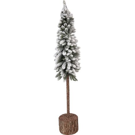 Mini sapin de Noël artificiel en bois vert pour décoration intérieur et extérieur 10 x 60 cm - PANGIVO (1/3)
