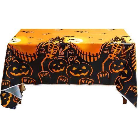 Nappe d'Halloween - 137 cm x 180 cm - Imperméable - Décoration d'Halloween effrayante - Rectangulaire (1/4)