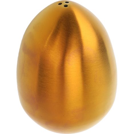 Pot à épices en forme d'œuf, multifonctionnel, distributeur de sel et de poivre en acier inoxydable à 3 trous, étanche, pour la cuisine, rouge. (1/5)