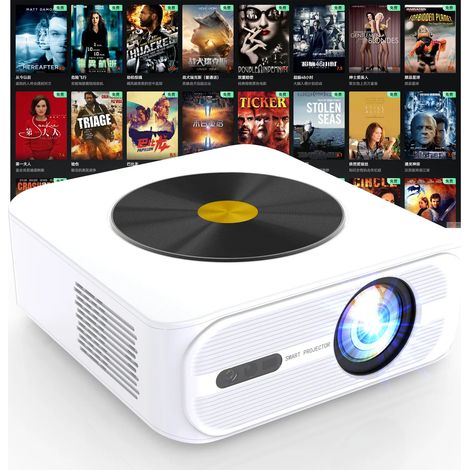 (Blanc) Mini projecteur portable haute définition, avec autofocus et détection d'obstacles (1/4)