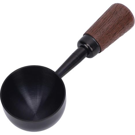 Vintage-Retro-Kaffeelöffel, Bohnen- und Teelöffel, kurzer Holzgriff, Edelstahl 304, Servier-Küchenutensil (1/5)