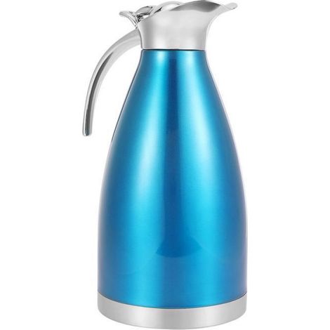 Cafetière Isotherme Acier Inox Double Paroi, Bouilloire Thermos 1.5L pour Thé Café Maison Bleu Femeo (1/5)