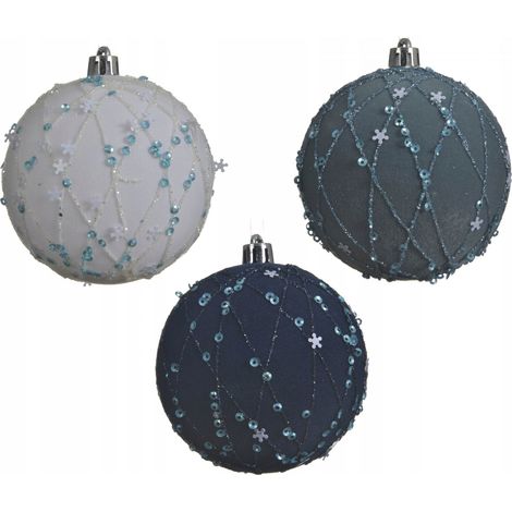 Boule de Noël décorée incassable 8 cm