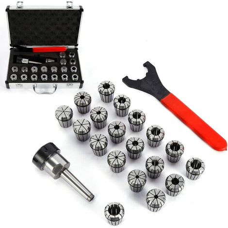 Juego de 21 pinzas de precisión MK2 MT2 ER32 M10 con estuche para fresadora