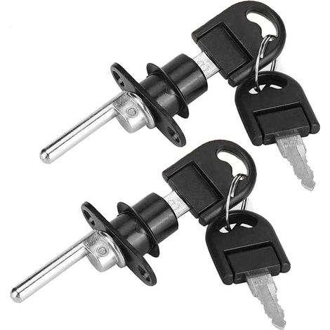 Filing Piston Lock with Key, Drawer Lock, Table Locks, Cabinet Lock, Door Lock, Piston Lock for Display Cabinets (Black) (1/4)