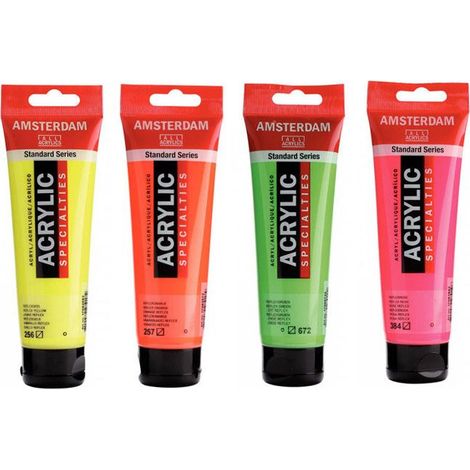4 tubes de peinture Acrylique Amsterdam assortiment reflex 120ml