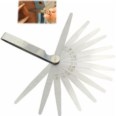 Jauges D'Épaisseur 1 Unité 100Mm 32 Lames 0.04-0.88Mm Métrique Impérial Pour Mesure Jeu De Cale Soupape (1/5)