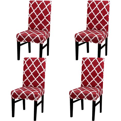 Stretchable dining chair cover, protective cover for dining chairs, European style seat cover for weddings, banquets, Christmas parties, birthdays (1/5)