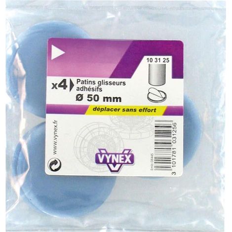 Gleitfolie PTFE Grau mit Klebefolie Ø50mm, 4er Blister – Vynex