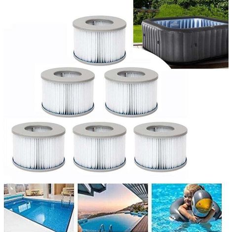 Juego de 6 filtros para jacuzzis y piscinas hinchables MSpa - Ø10,8 cm (1/4)