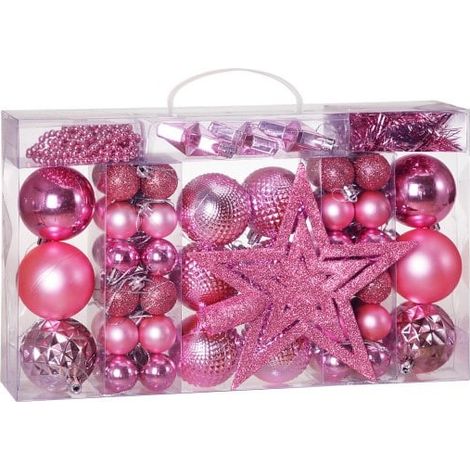 66 Boules & décorations de Noël Roses pour décorer votre sapin de Noël (1/5)