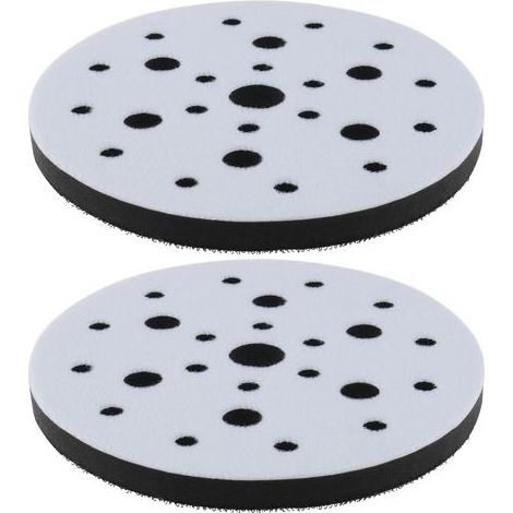 Set aus 2 Zwischenpads aus weichem Schwamm, 150 mm Durchmesser, mit 25-Loch-Klettverschluss, zur Verwendung als Polierpads (1/5)