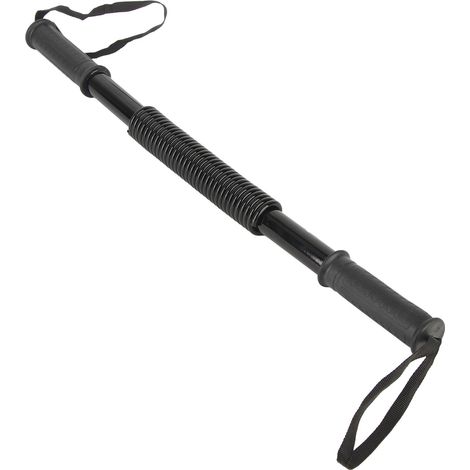 Barre de musculation à ressort de 20 kg, noire, haute résistance, fiable, robuste et polyvalente, idéale pour le fitness. (1/5)