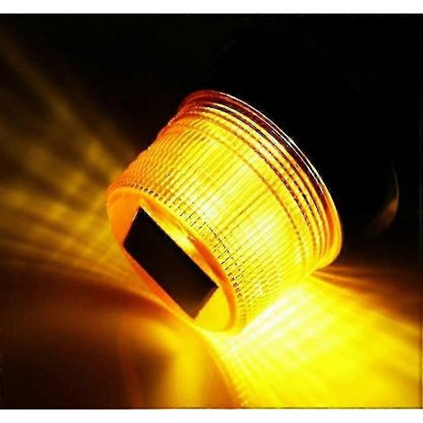 Luz de advertencia LED de 12 V, luz de advertencia magnética giratoria intermitente para coche, camión, inalámbrica, súper brillante (luz de advertencia solar/USB) - JV（） (1/4)