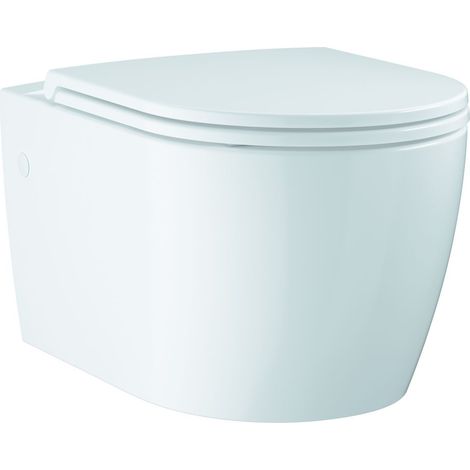 Grohe Wand-Tiefspül-WC Set Bau Keramik, spülrandlos, Soft Close, Quick release, Alpinweiß, 103860SH00 (1/3)