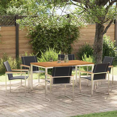 Garten Essgruppe 7 pcs Braun Massivholz Akazie (1/5)