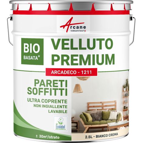 Pittura vellutata per pareti e soffitti: ARCADECO - 1211 - 2,5 L (+ o - 30m² per strato) Bianco Crema - RAL 9001 - ARCANE INDUSTRIES (1/5)