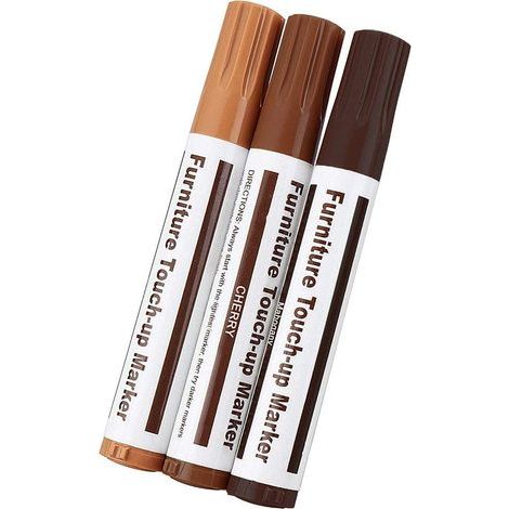 Wood Touch-Up Marker - Light Medium Dark Brown - For Furniture Cabinets Doors Floors Paneling - 3 Pieces (1/4)