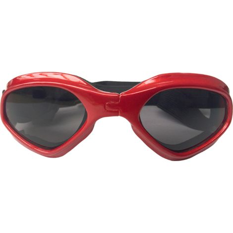 Gafas protectoras UV plegables para perros con correa ajustable, para perros pequeños y medianos (ROJO) (1/5)