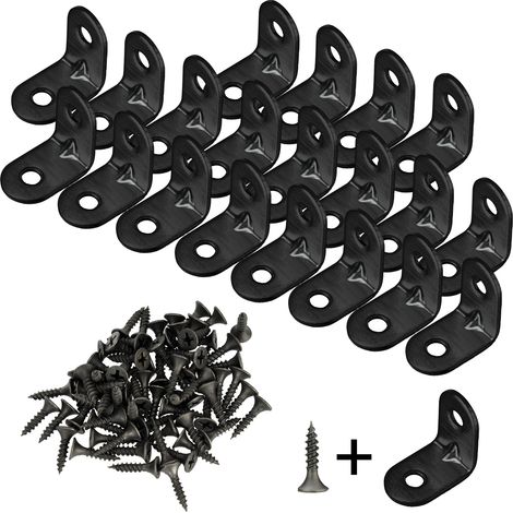 Équerre en Acier Inoxydable pour Charpente 30x30x16mm avec 20 Pièces et 80 Vis - Kit de Fixation Professionnelle pour Portes, Fenêtres et Meubles (1/5)