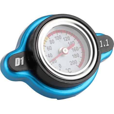 Couvercle de radiateur thermostatique universel, couvercle de réservoir d'eau étanche avec thermomètre (grande extrémité, 1,1 bar). (1/5)